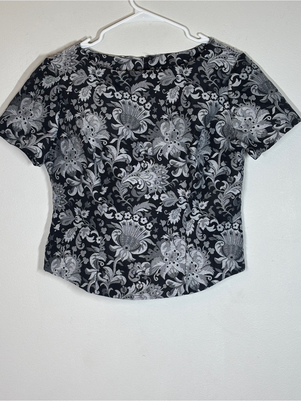 Handmade Floral Short Sleeve Blouse